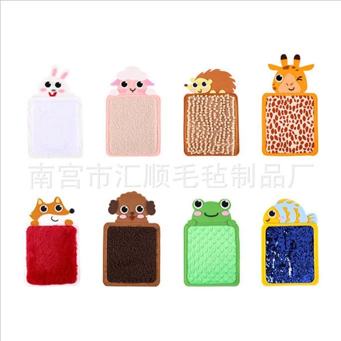 image-Autistic infants and young children hand-eye exercise early education puzzle animal skin cognitive texture hair touch sensory mat