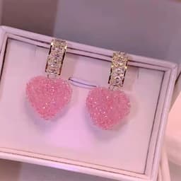 image-Heart-Shaped Stud Earrings - Women's Fresh Sweet