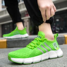 image-Summer breathable men's running shoes lightweight all-match couple mesh tide shoes low-top lace-up lightweight casual sneakers