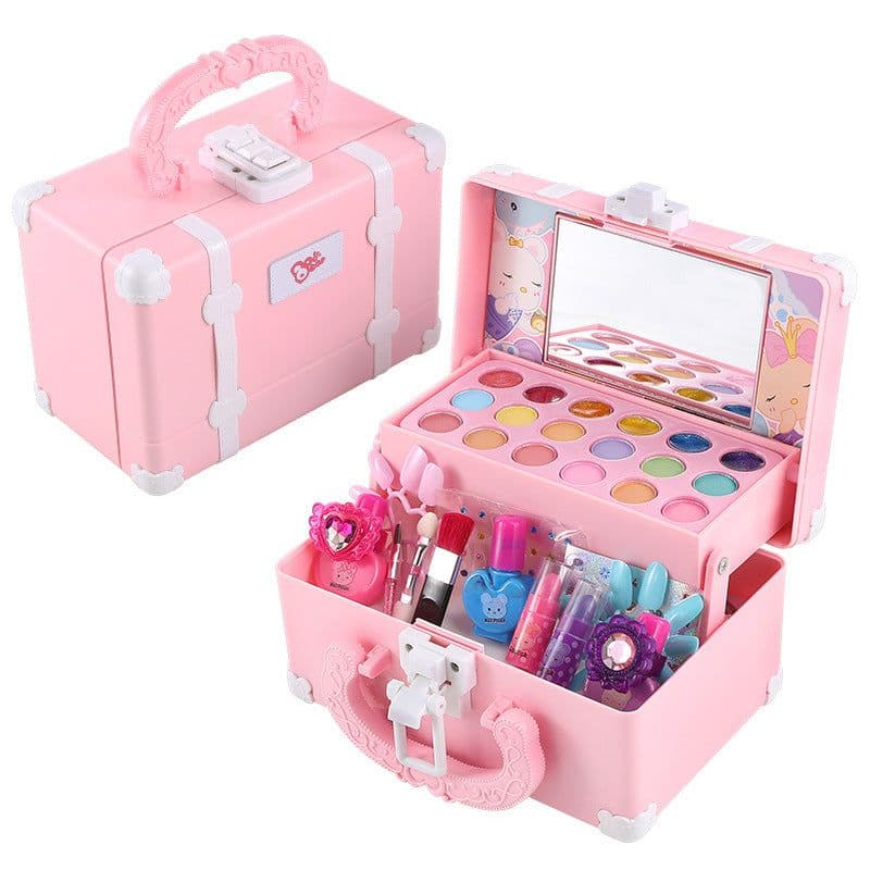 image-Cross-border children's play house princess girl cosmetics lipstick blush makeup box nail polish toys wholesale