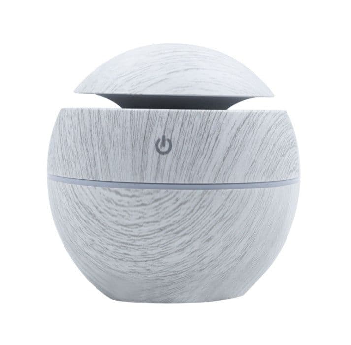 image-Round Humidifier Mushroom Wood Grain Aroma Diffuser MG-01 - White