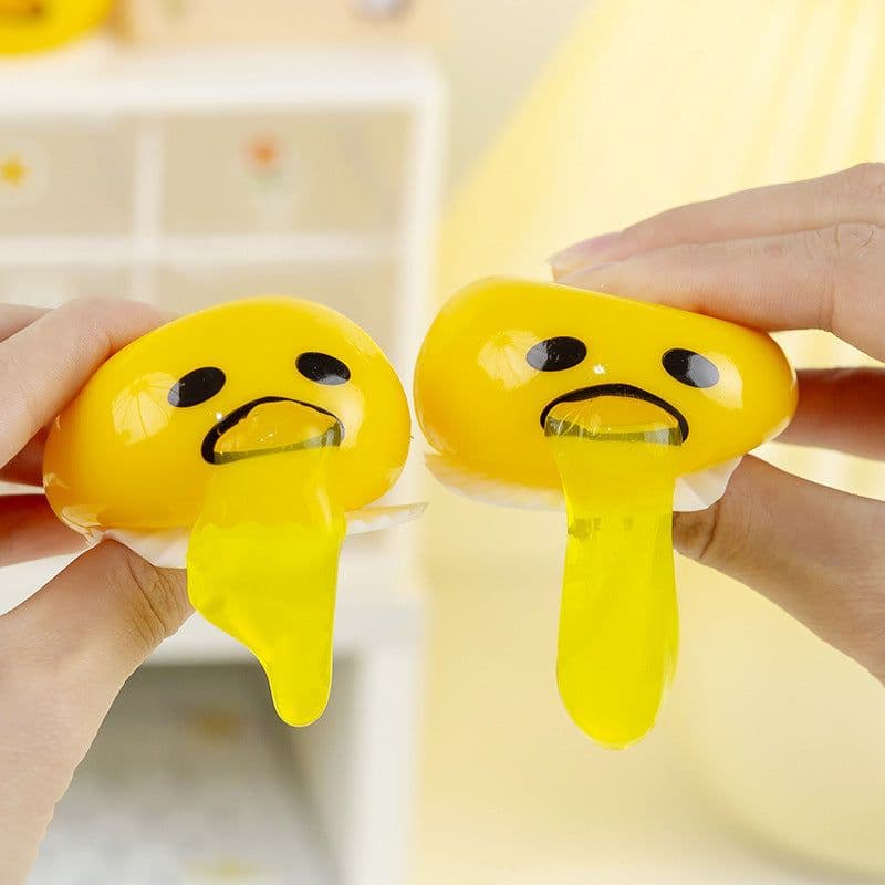 image-Vomiting Egg Yolk Gudetama Squeeze Lazy Egg Popular Toys Weibo Same Style Hot Selling Novel Toys Manufacturer Wholesale