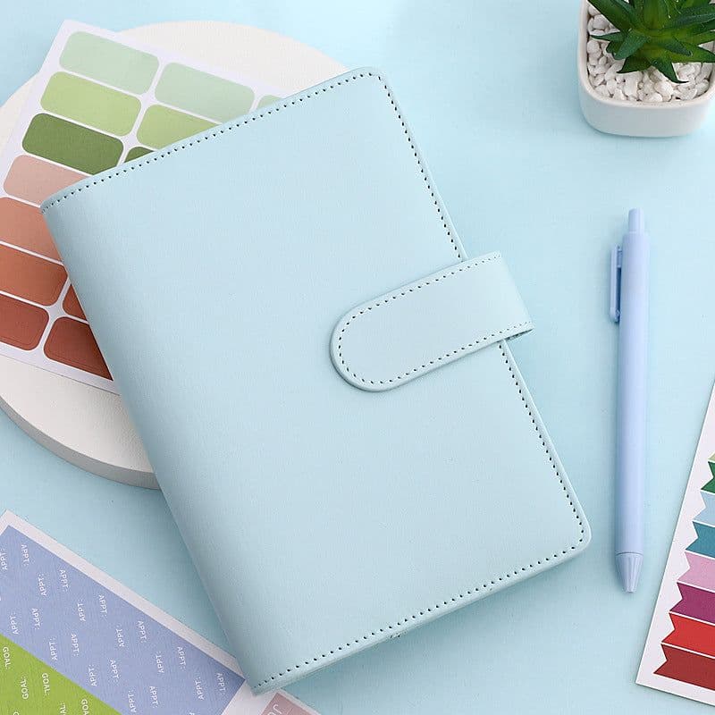 image-Macaron A6 Leather Notebook Budget Planner