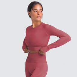 image-Women's Long Sleeve Yoga Top - Black Nylon Spandex