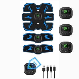 image-Anmer EMS Abdominal Muscle Trainer Belt - Blue, Foldable