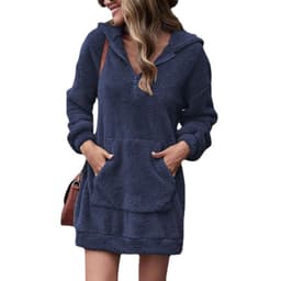 image-Women's Fleece Hoodie Jacket - Loose Fit Long Sleeve 3XL