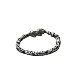 image-Sterling Silver Pixiu Bracelet for Men, Hand-Woven, 925 Silver, 22cm