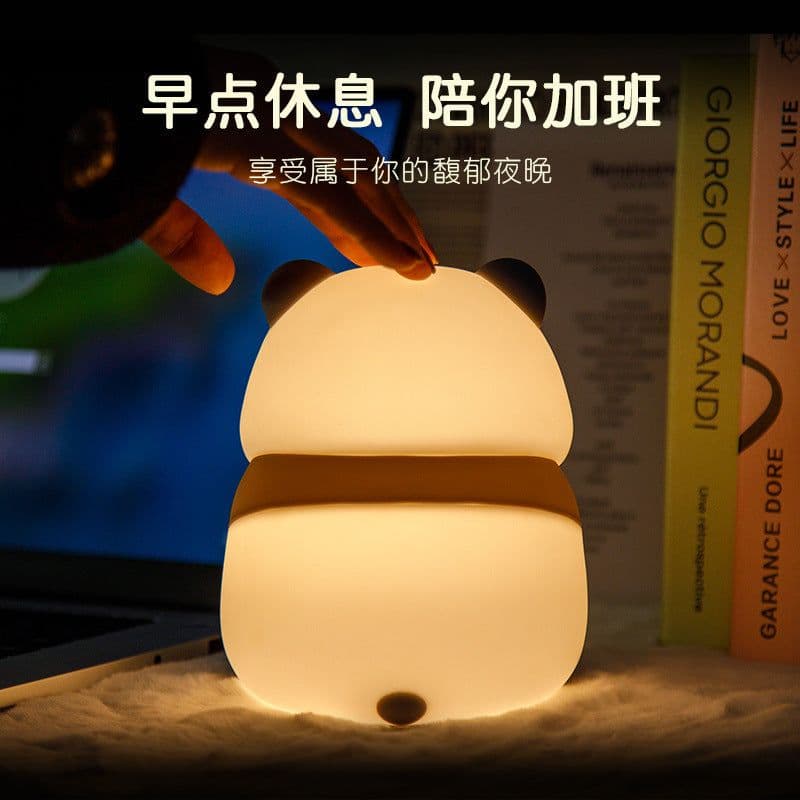 image-Teacher Rake Paipai Lamp Internet celebrity giant panda night light silicone lamp night light creative gift to heal, cute and relieve stress