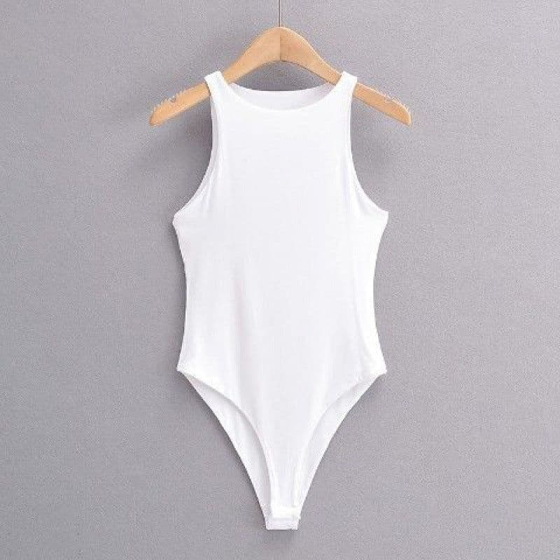 image-Sleeveless Jumpsuit - Slim Fit Top Black/White/Khaki S-XL Fashion Top