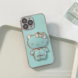 image-iPhone 14/13 Pro Max Cat Makeup Mirror Phone Case - Protective Cover with Lens Film
