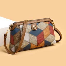 image-Bohemian Crossbody Bag - Gray Brown Retro PU Mini Shoulder Bag