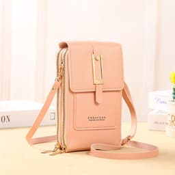 image-Lonnie Mobile Phone Bag H018 - Dark Pink PU Leather