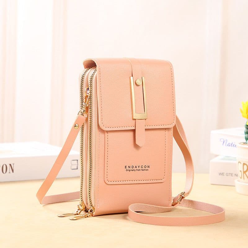 image-Lonnie Mobile Phone Bag H018 - Dark Pink PU Leather