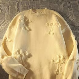 image-Men's Cotton Blend Sweater - Apricot Round Neck 3XL