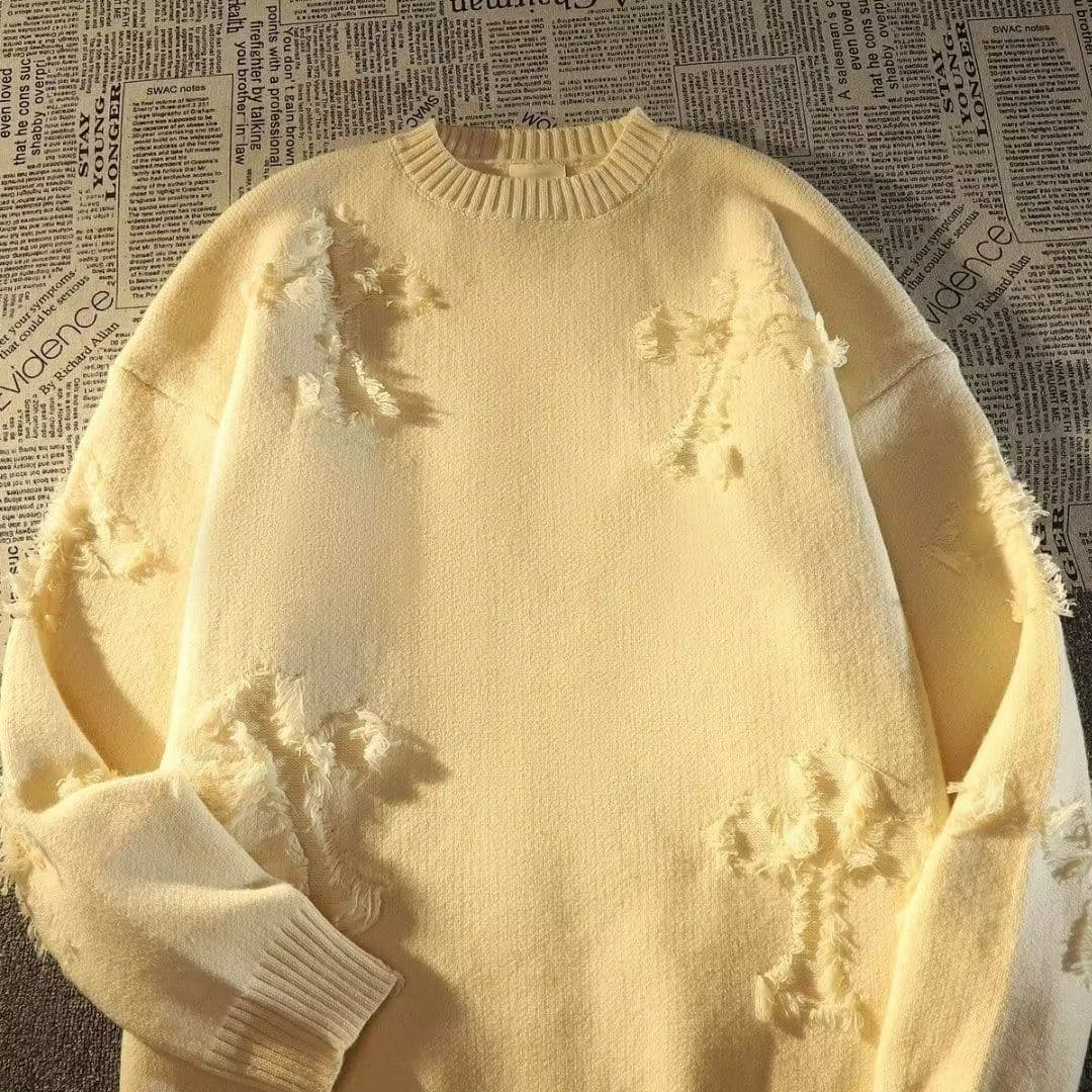 image-Men's Cotton Blend Sweater - Apricot Round Neck 3XL