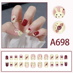 image-Autumn and winter gentle, sweet and pure desire INS style manicure wear nail polish girl whitening printed ice transparent fake nail polish