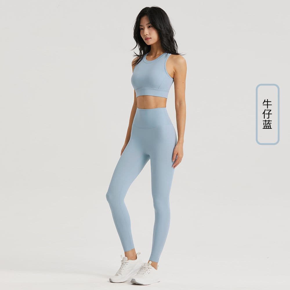 image-Yoga Clothing Set - Matcha Green Fitness Bra Pants