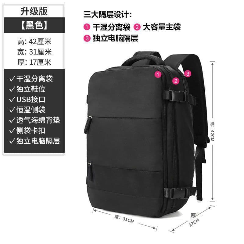 image-Shoulder outdoor travel bag female backpack female backpack boarding business trip travel bag brigade Li school bag computer bag