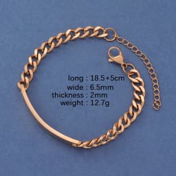 image-RUMNVNTY Stainless Steel Couple Engraving Bracelet