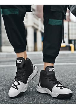 image-Youth Basketball Shoes - Gray Leather Unisex Size 36