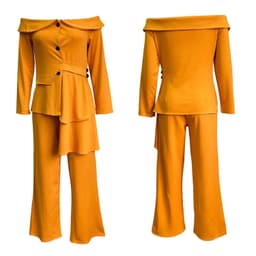 image-D3048M Amazon cross-border new European and beautiful women fashion temperament commuter suit trouser suit Africa two-piece suit