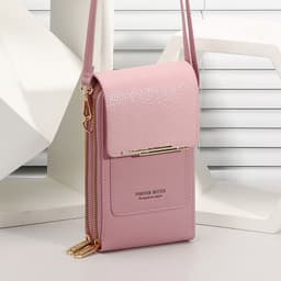 image-New-Blue PU Vertical Mobile Phone Bag, Small Cross-Body for Women