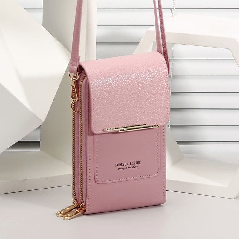 image-New-Blue PU Vertical Mobile Phone Bag, Small Cross-Body for Women
