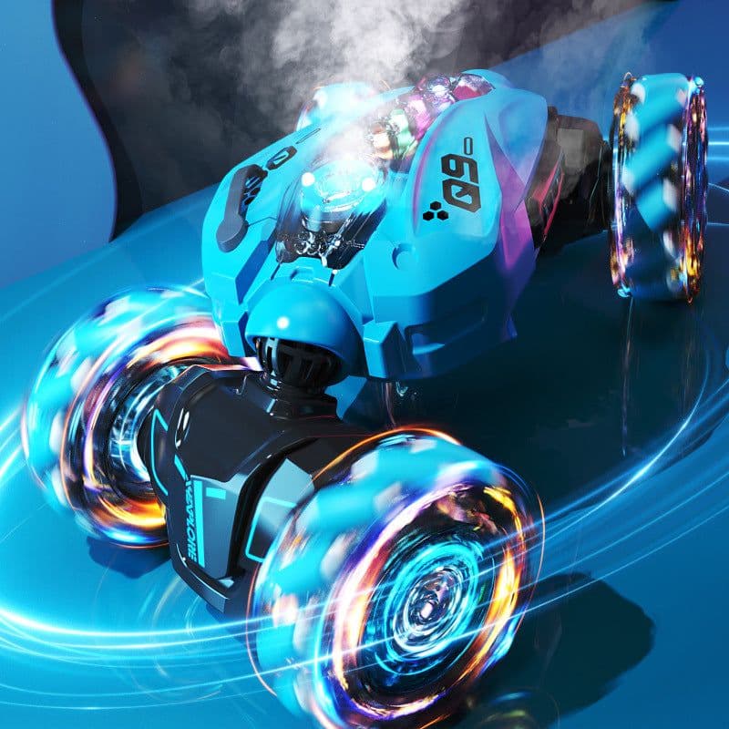image-Cross-border new mini twisting light music off-road high-speed double-sided stunt remote control car children's toys wholesale
