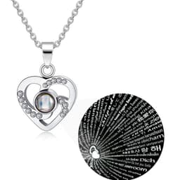 image-I Love You Projection Necklace - Titanium Steel Rose Gold