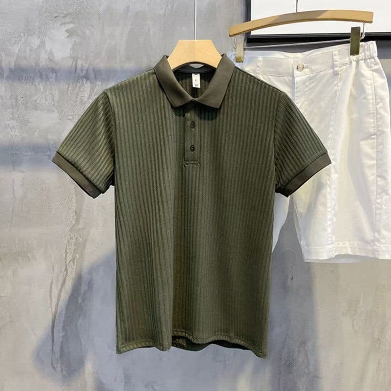 image-Trendy POLO Shirt Men's Short Sleeve 2023 Black White Gray Green