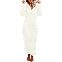 image-Women's Hooded Jumpsuit Fleece - Light Purple 5XL