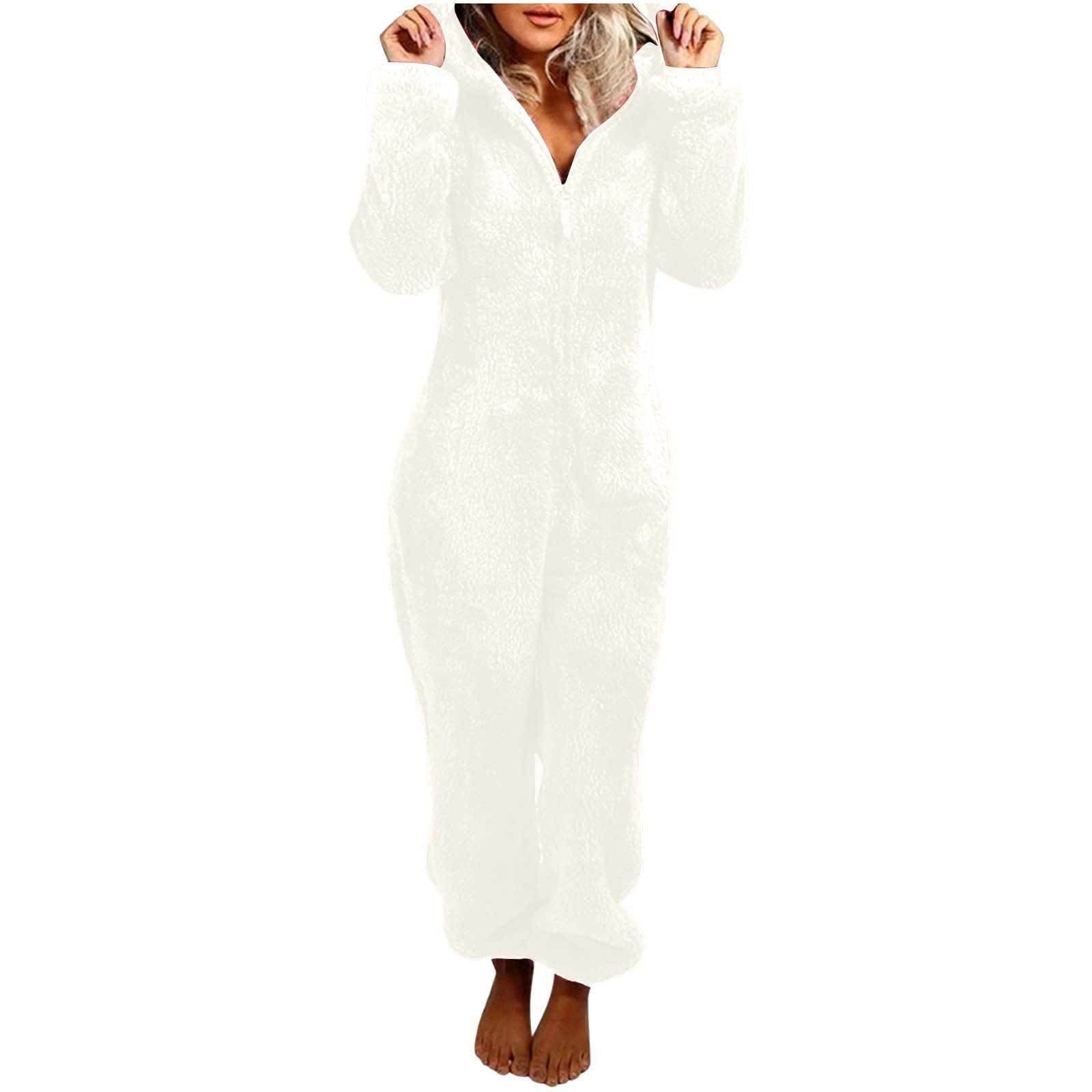 image-Women's Hooded Jumpsuit Fleece - Light Purple 5XL