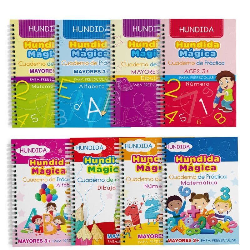 image-Cross-border Spanish version of children's groove calligraphy practice book, pen control training, magic practice copybook and red tracing book