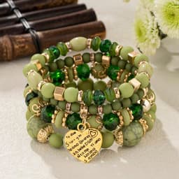 image-Bohemian Wood Beads Elastic Bracelet - Black