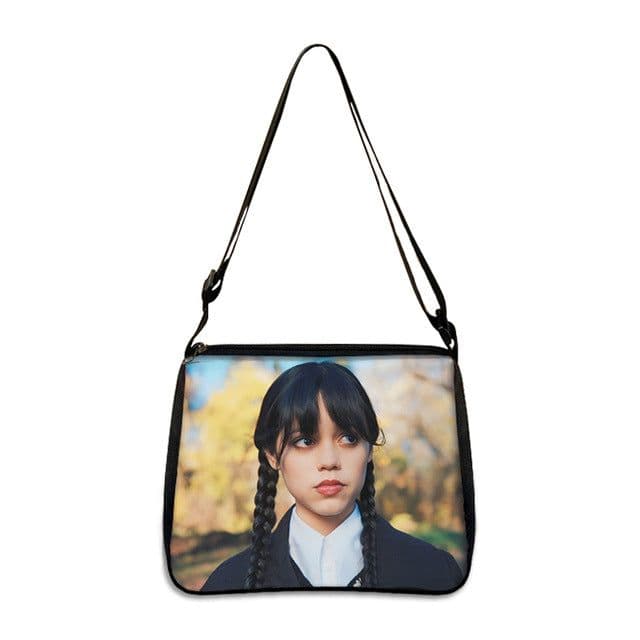 image-Cross-border Adams family Wednesday addams ladies shoulder bag niche armpit bag fashion handbag