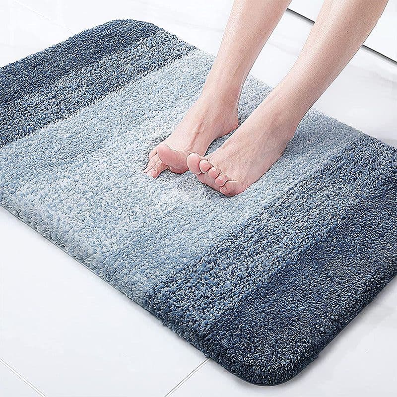 image-Junxi Microfiber Bath Step Mat - 41x61 Non-Slip - Black/Blue/Brown/Gray
