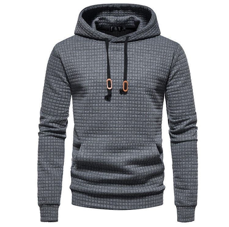 image-European Size Men's Jacquard Sweater - Dark Gray 2XL
