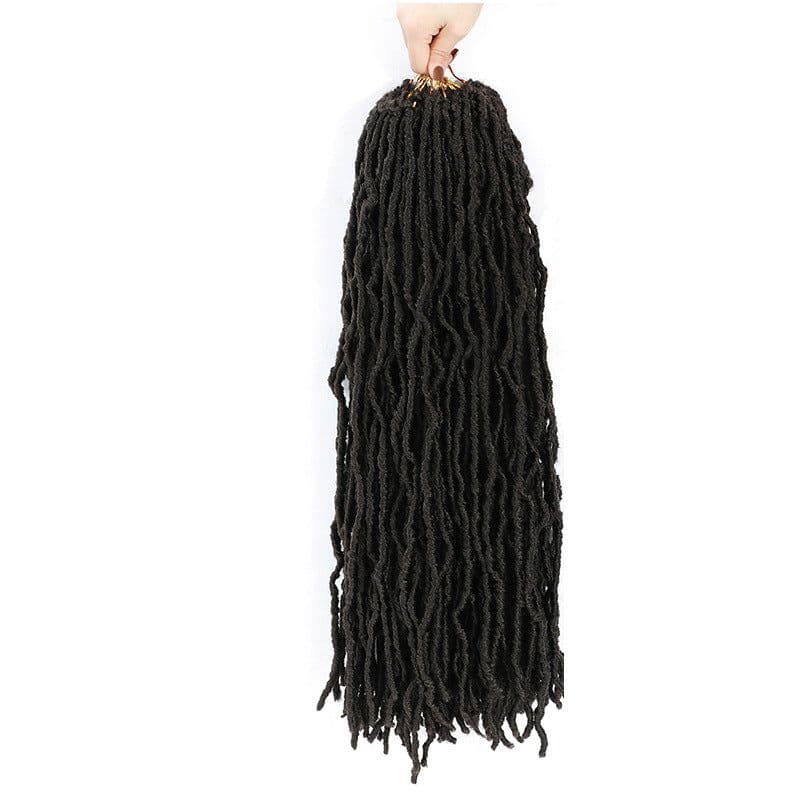 image-10-36inch chemical fiber crochet wig black earthworm curl Soft Locs Crochet Hair21 pieces