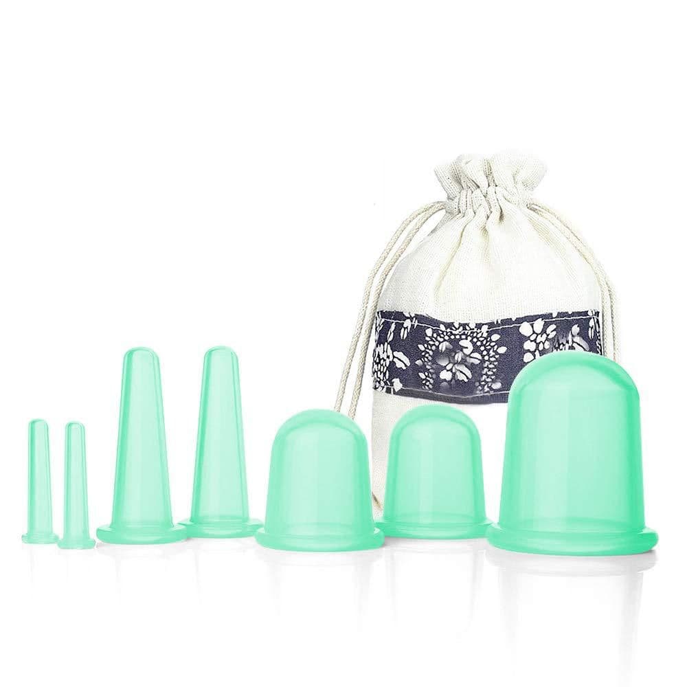 image-Spot high-transparency silicone cupping device, household vacuum massage cup, food-grade moisture-absorbing silicone cupping