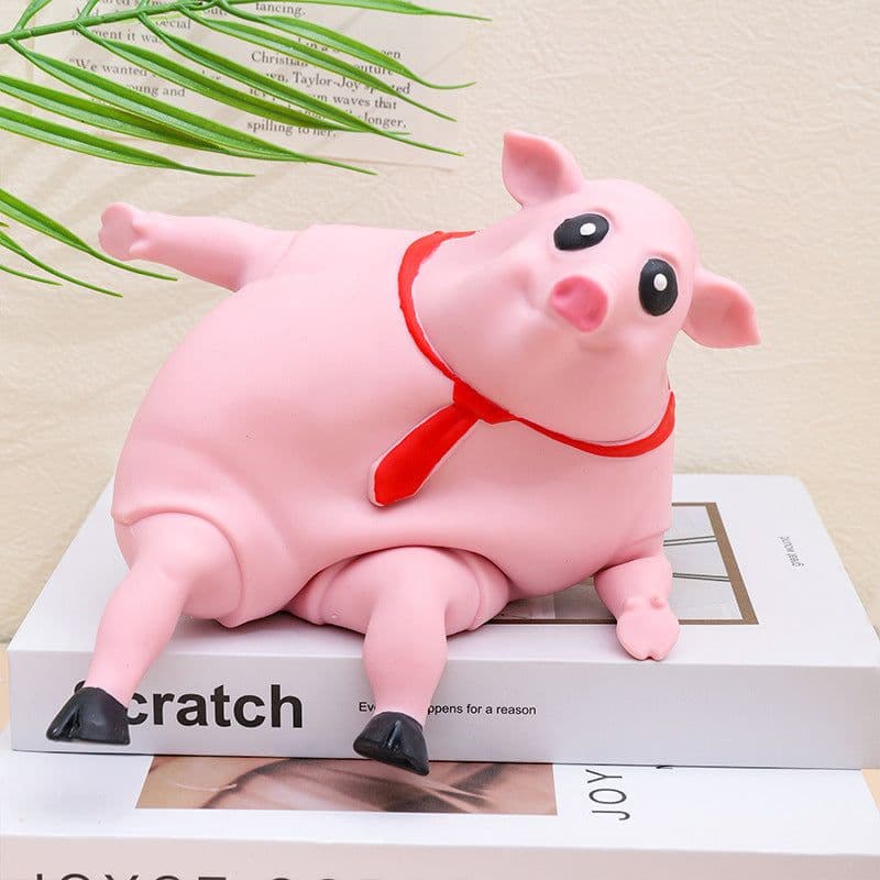 image-Creative decompression toy to decompress and vent red scarf inspirational pig decoration office net red simulation pig pinch music