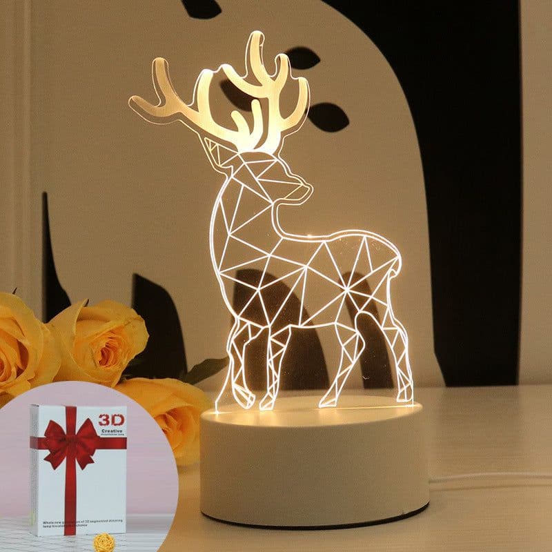 image-Christmas 3D Night Light Table Lamp, Kids' Gift, Modern, USB, 135x210mm
