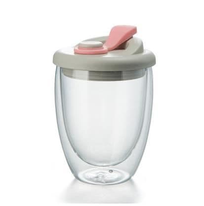 image-Double-Layer Borosilicate Glass Cup - Black 450ml