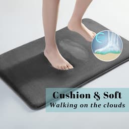 image-Memory Foam Bathroom Mat - Black 38x42cm