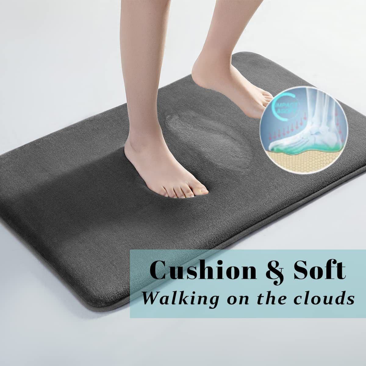 image-Memory Foam Bathroom Mat - Black 38x42cm