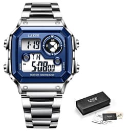 image-Lige LG8921 Electronic Watch - 40mm Silver 30M Water-Resistant