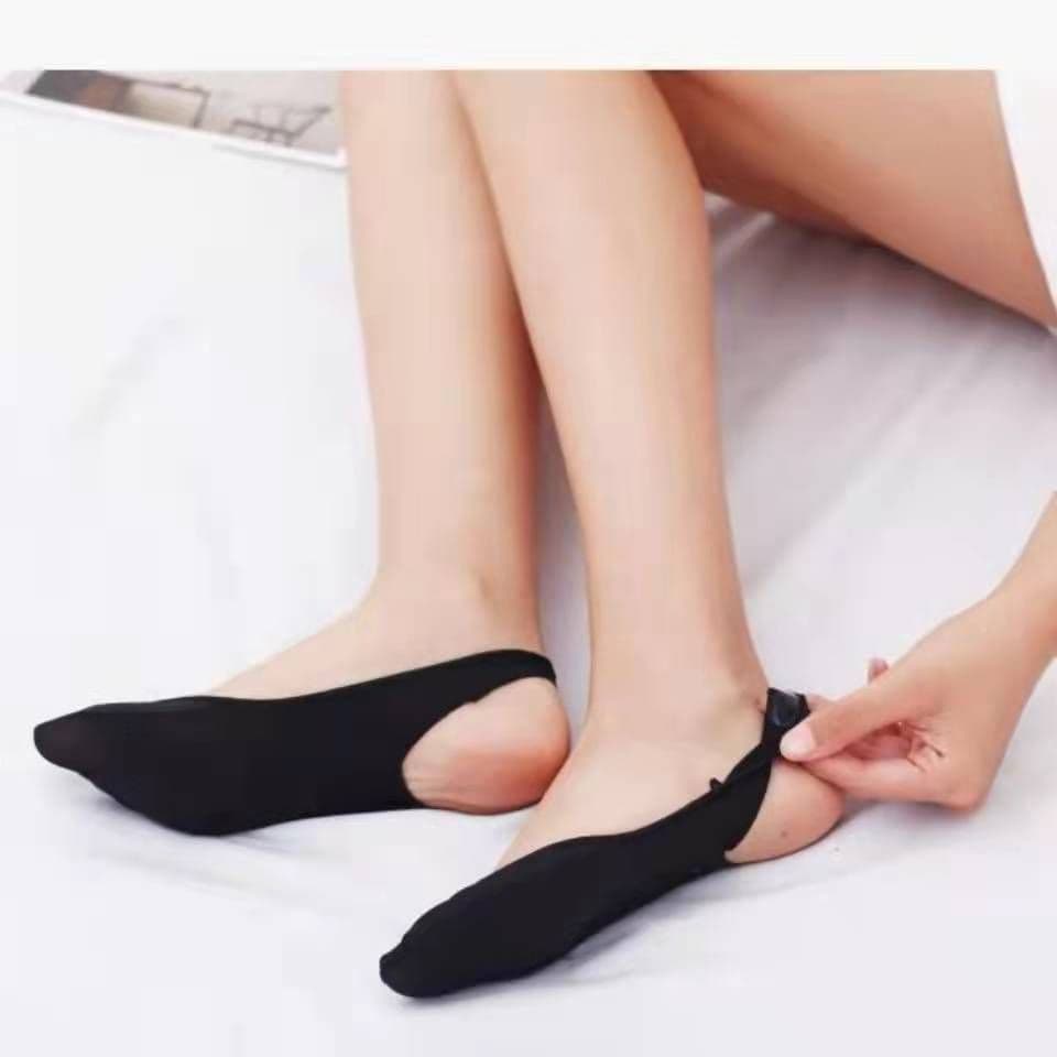 image-Half-palm suspenders sponge pad suspenders ice silk boat socks female hollow out invisible half summer sweat-absorbing thin invisible socks