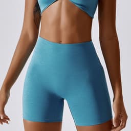 image-Yoga Shorts High Waist Women's Haze Gray Nylon