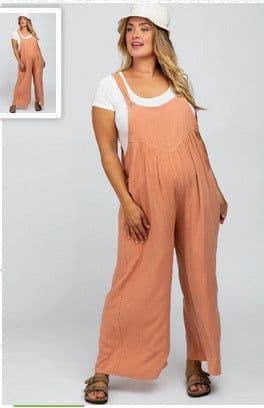 image-Women's Sleeveless Jumpsuit - Dark Brown Polyester 5XL