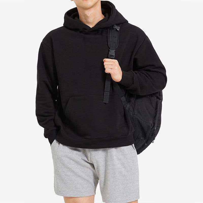 image-Men's 2023 Hoodie - Hong Kong Style Off-Shoulder Cotton Sweatshirt