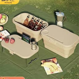 image-Yuxia Picnic Basket - Army Green Foldable 47x29x24cm